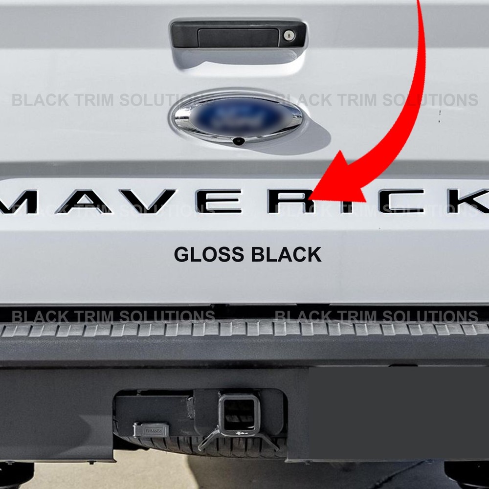 Gloss Black Tailgate Insert Decals and Letters for 2025 Maverick Stickers