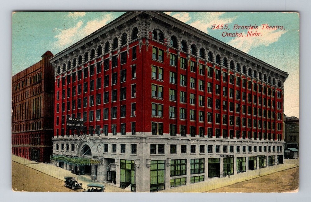 Omaha NE-Nebraska, Brandeis Theatre, Antique Vintage Souvenir Postcard