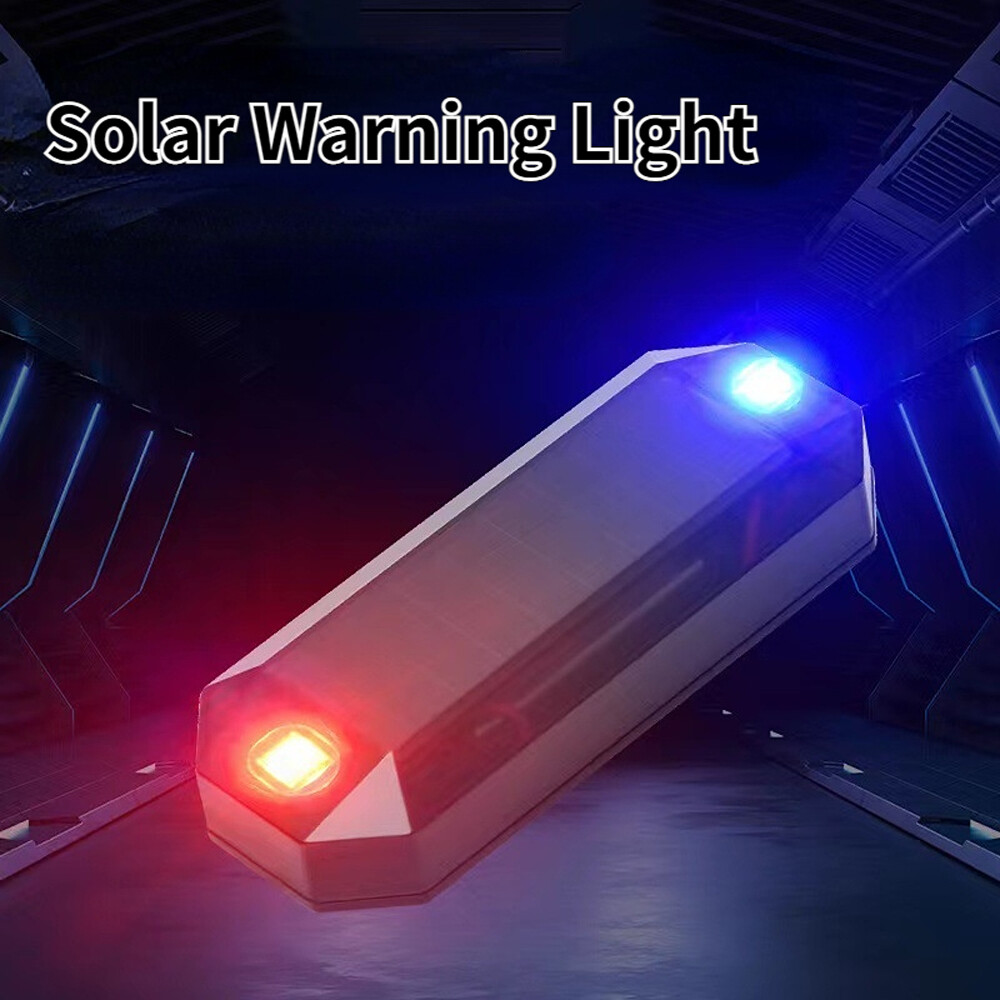 Car Solar LED Flash Light Interior Anti-theft Safety Warning Light Accessories
