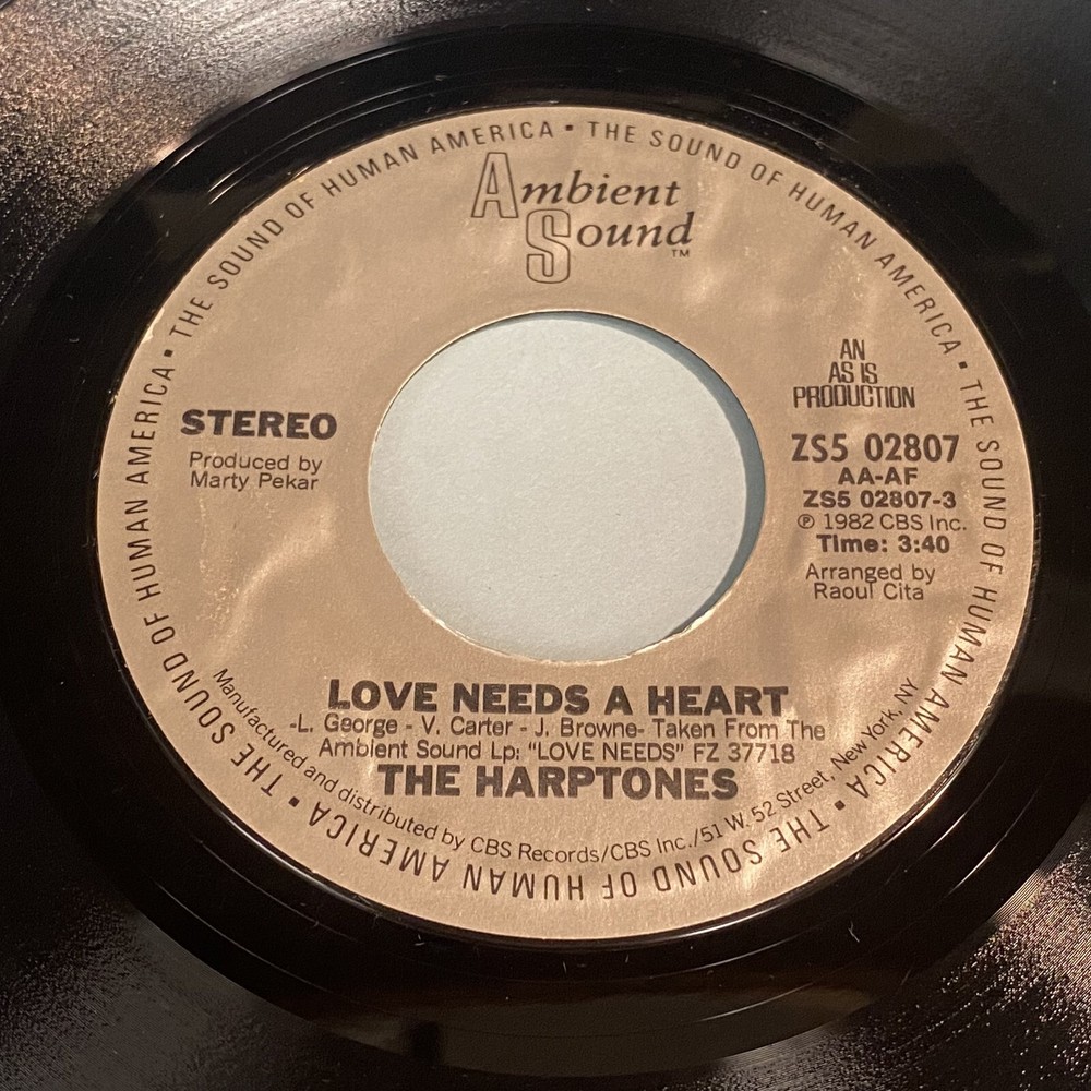 The Harptones: Love Needs A Heart / It's You 45 - Ambient Sound