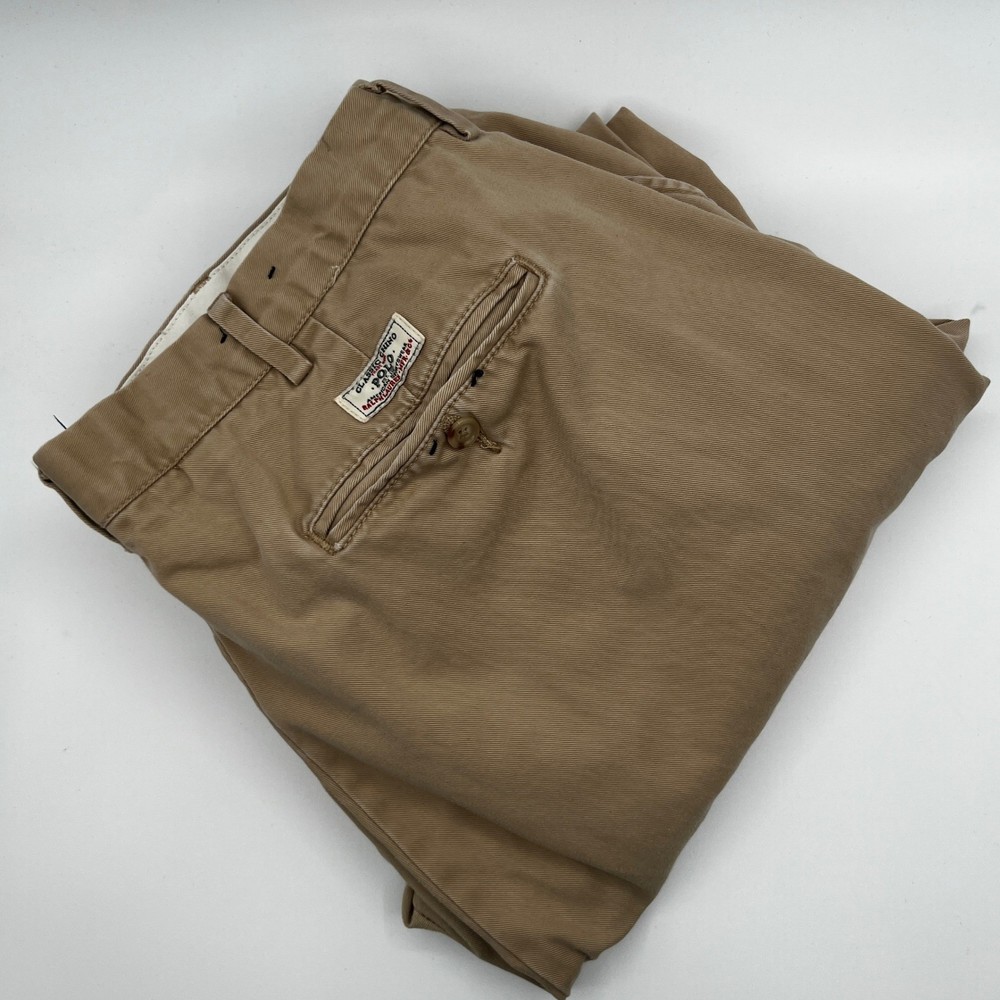 Polo Ralph Lauren Chino Pants Mens 38x30 Tan Good Classic Fit Cotton Khaki