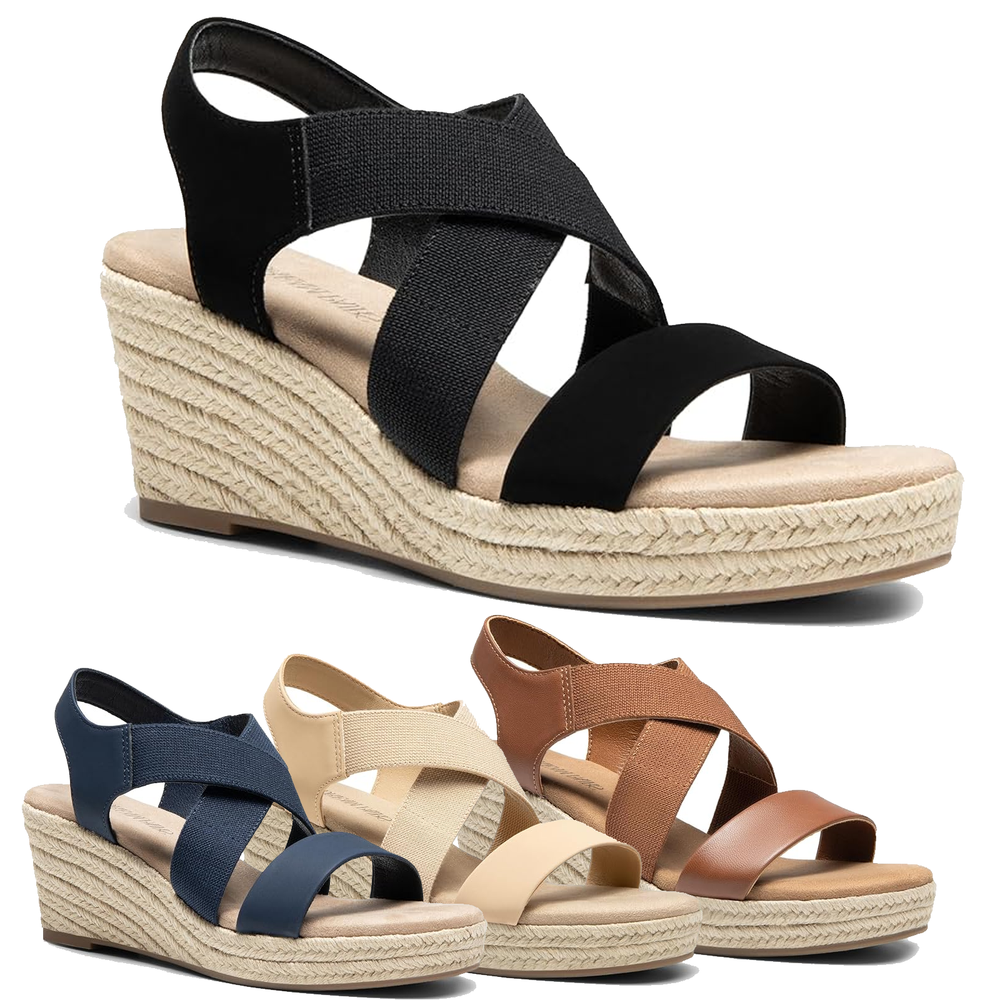 Women Summer Platform Espadrilles Wedge Sandals Open Toe Casual Comfortable Shoes