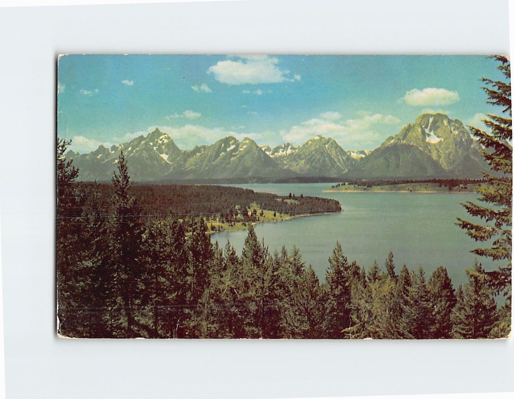 Postcard Grand Tetons & Jackson Lake Wyoming USA