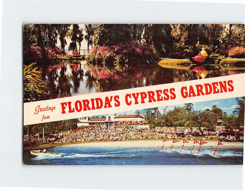 Postcard Greetings from Floridas Cypress Gardens Florida USA