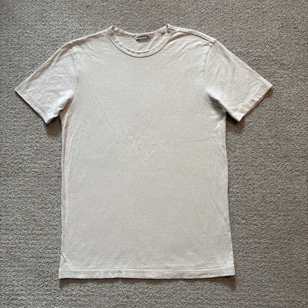 Buck Mason Yuma Hemp Cotton T-Shirt Men’s Sz Medium Straight Hem Tee White