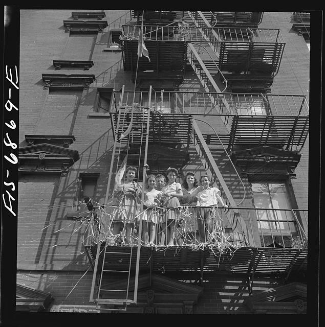 New York City NY 1900s Italian-American Women on Mott Street Parade Flag