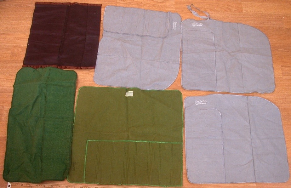 Vtg Lot 11 Cloth Flatware Silverware Storage Anti Tarnish Bag & Roll w 2 Zipper