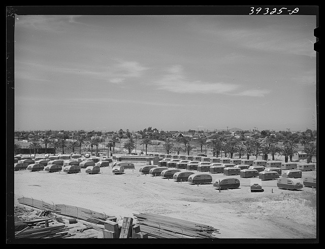 Photo:San Diego California 1941 FSA Trailer Camp Defense Workers