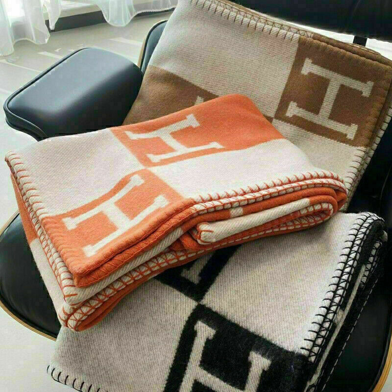Luxury Wool Cashmere Plaid Throw Blanket for Sofa Bed Shawl Christmas Gift  