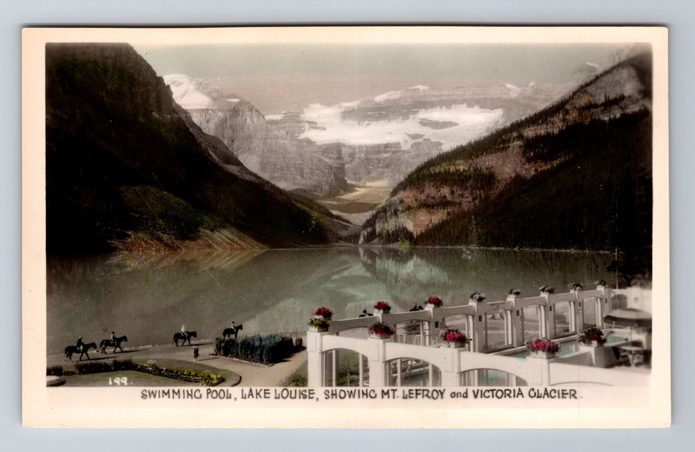 Lake Louise-Alberta, Mt Lefroy, Victoria Glacier, Antique Vintage Postcard