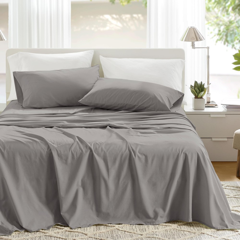100% Cotton Sheets Queen, Breathable, Ultra Soft Cotton Sheets, Naturally Coo...