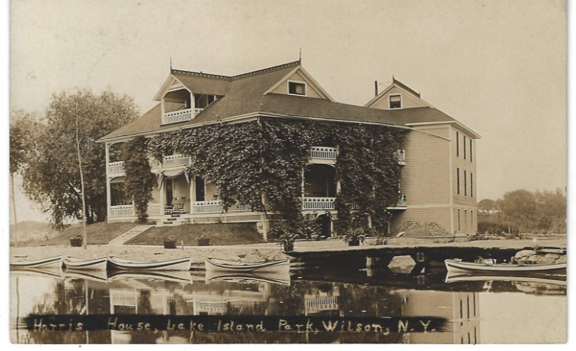 RPPC Wilson NY New York Harris House Lake Island Park 1910 W. Dox Photo Postcard