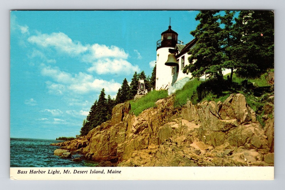 Mt Desert Island ME-Maine, Bass Harbor Light, Vintage Postcard