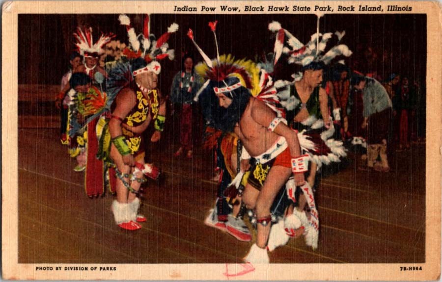 Rock Island Illinois IL : NATIVE INDIAN SCENE m/14 BA4528