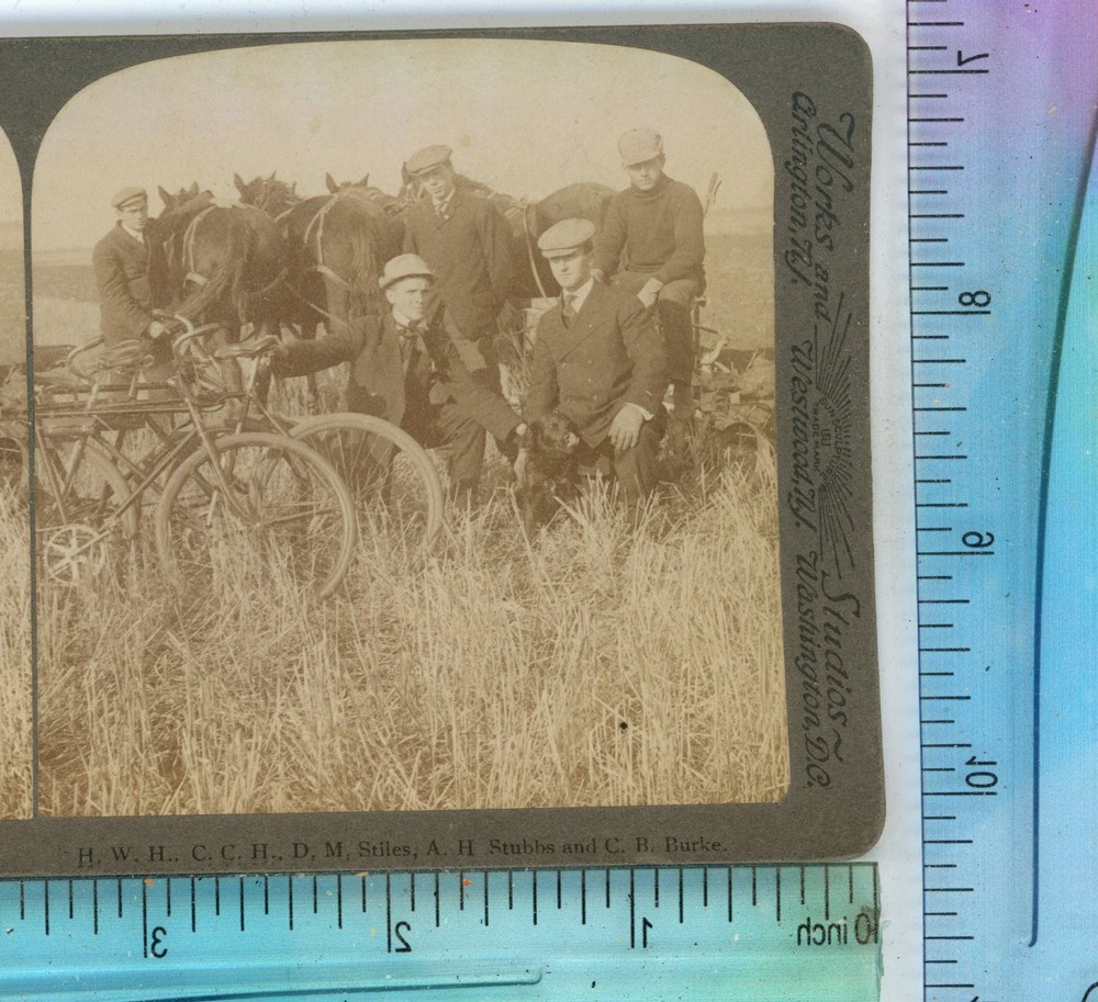 D.M. Stile,s A.H. Stubbs C.B. Burke Traveling Salesmen ND Underwood Stereoview