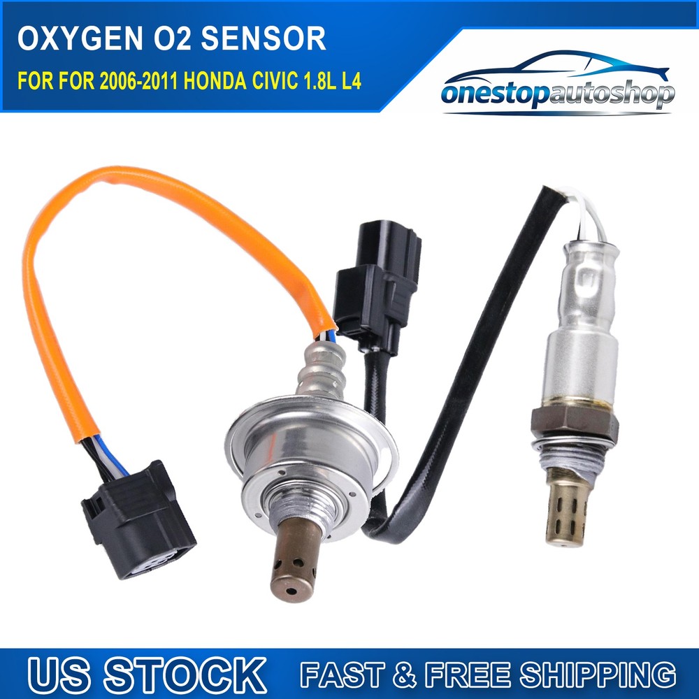 2pcs For 2007-2011 Honda Civic 1.8L L4 Upstream+Downstream Oxygen O2 Sensor