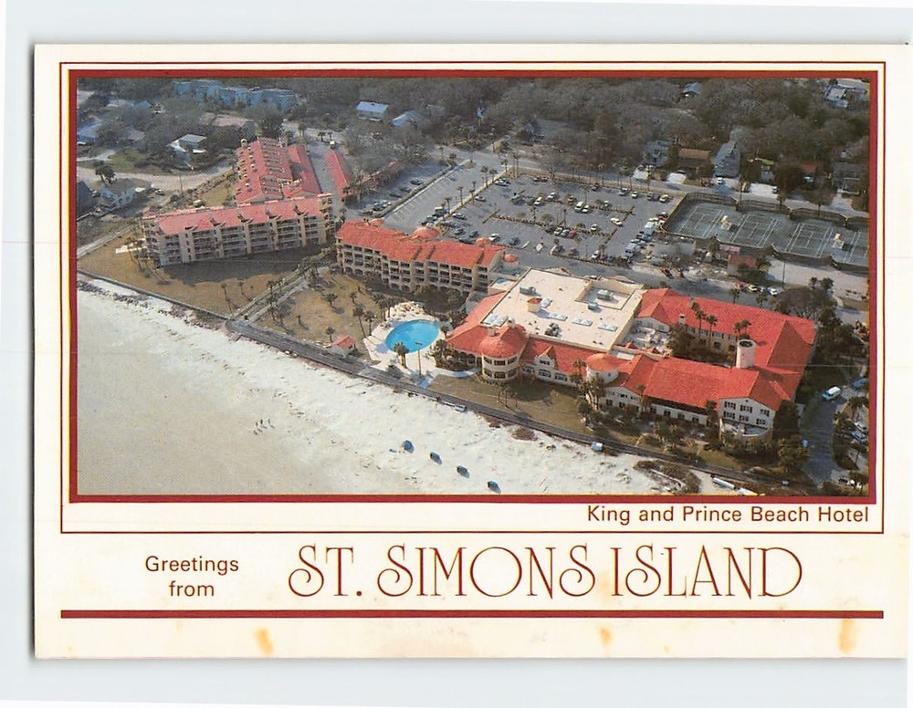 Postcard King and Prince Beach Hotel Greetings from St. Simons Island GA USA