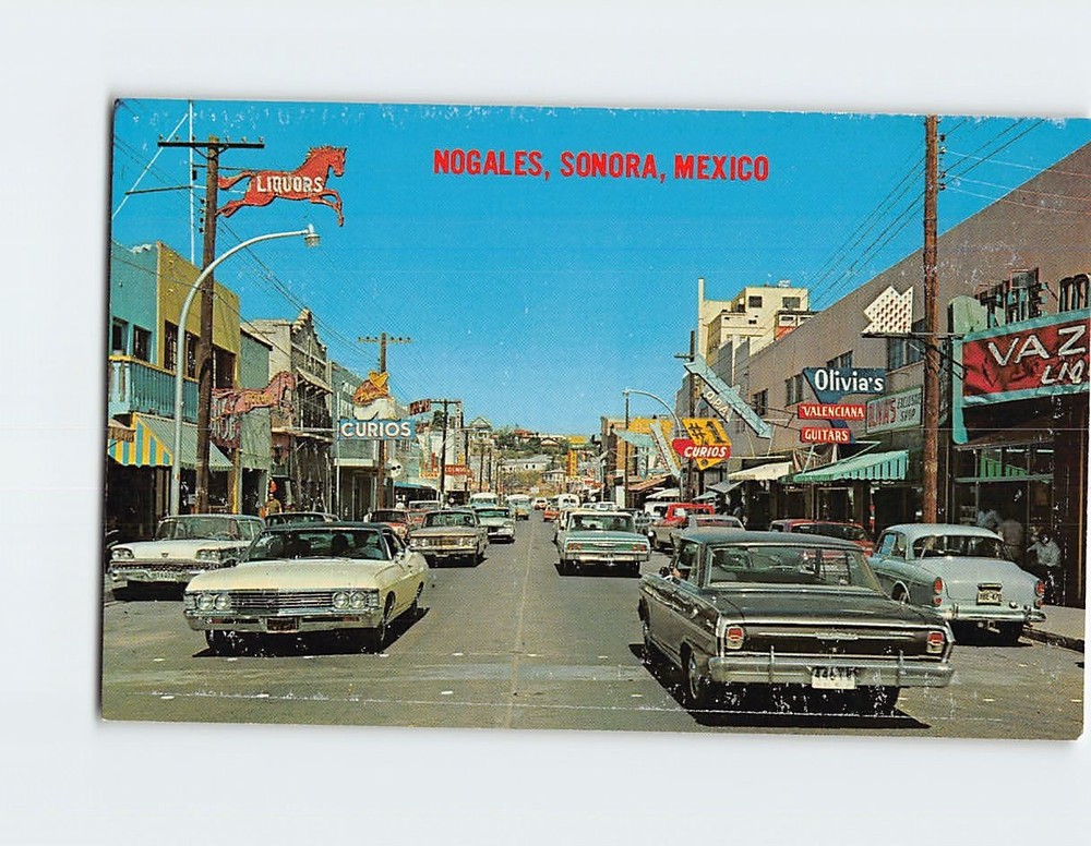 Postcard Obregon Avenue Nogales Sonora Mexico