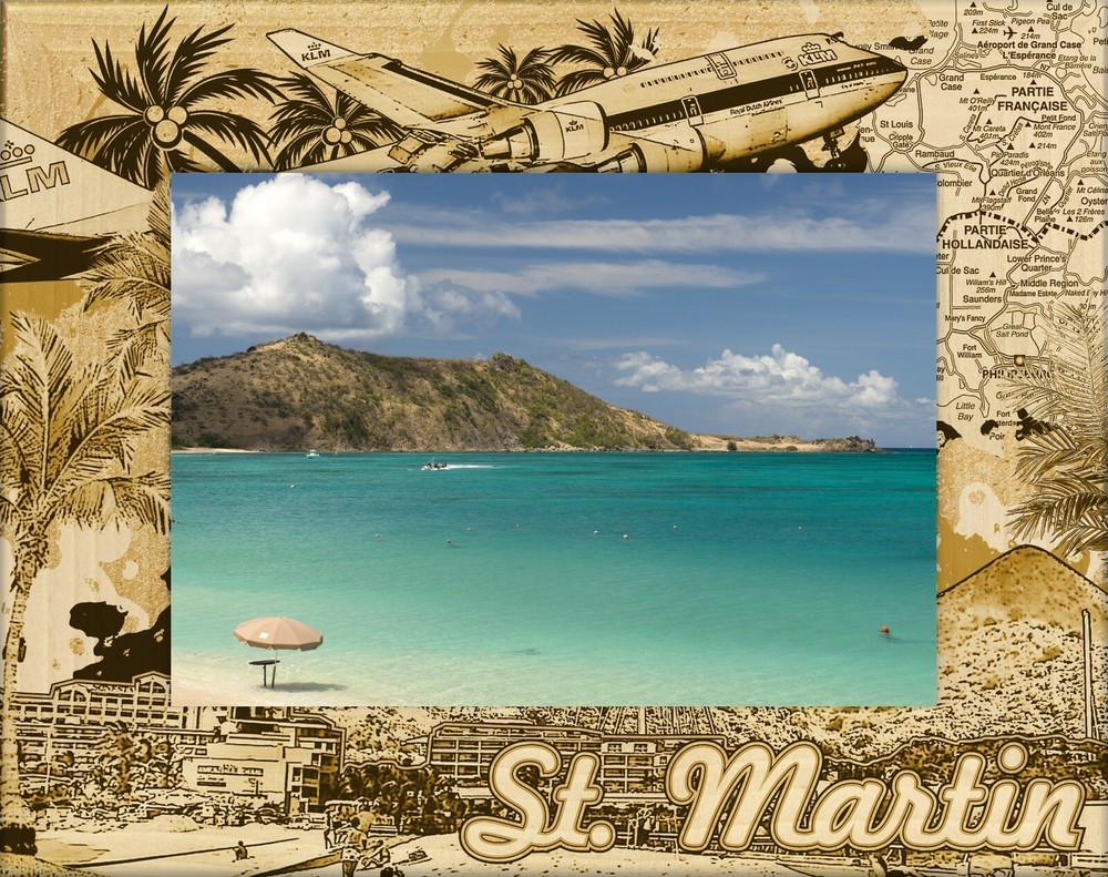 St. Martin Laser Engraved Wood Picture Frame Landscape (4 x 6)