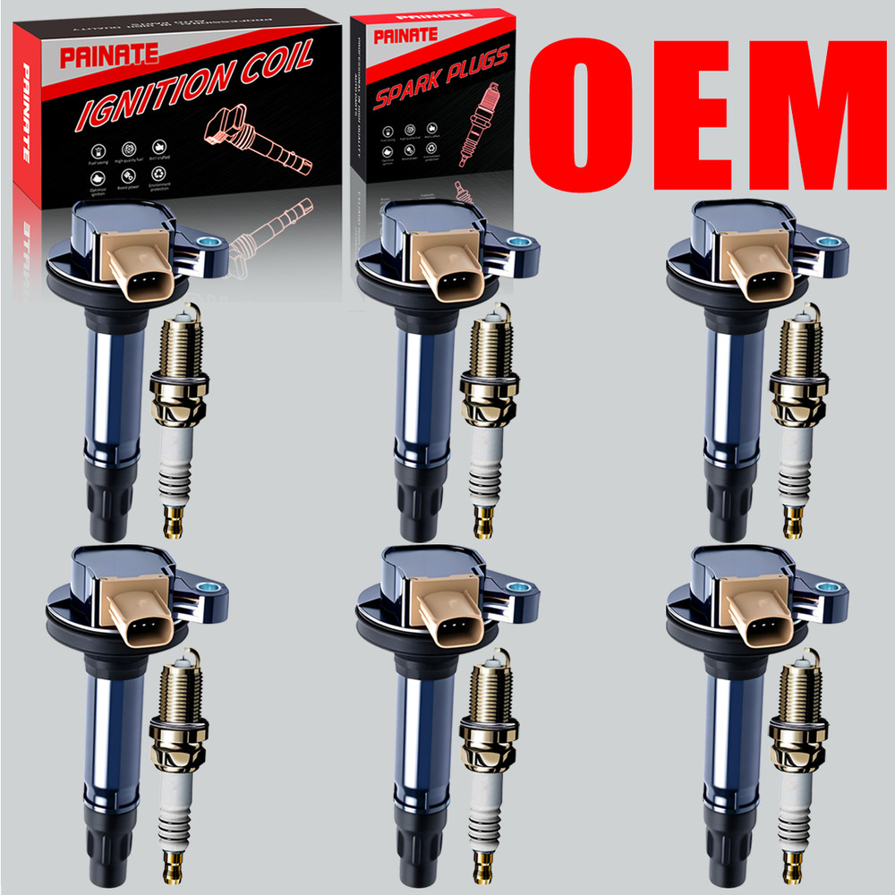 6X Brand OEM Ignition Coil & 6X Iridium Spark Plug For Ford F-150 Explorer UF646