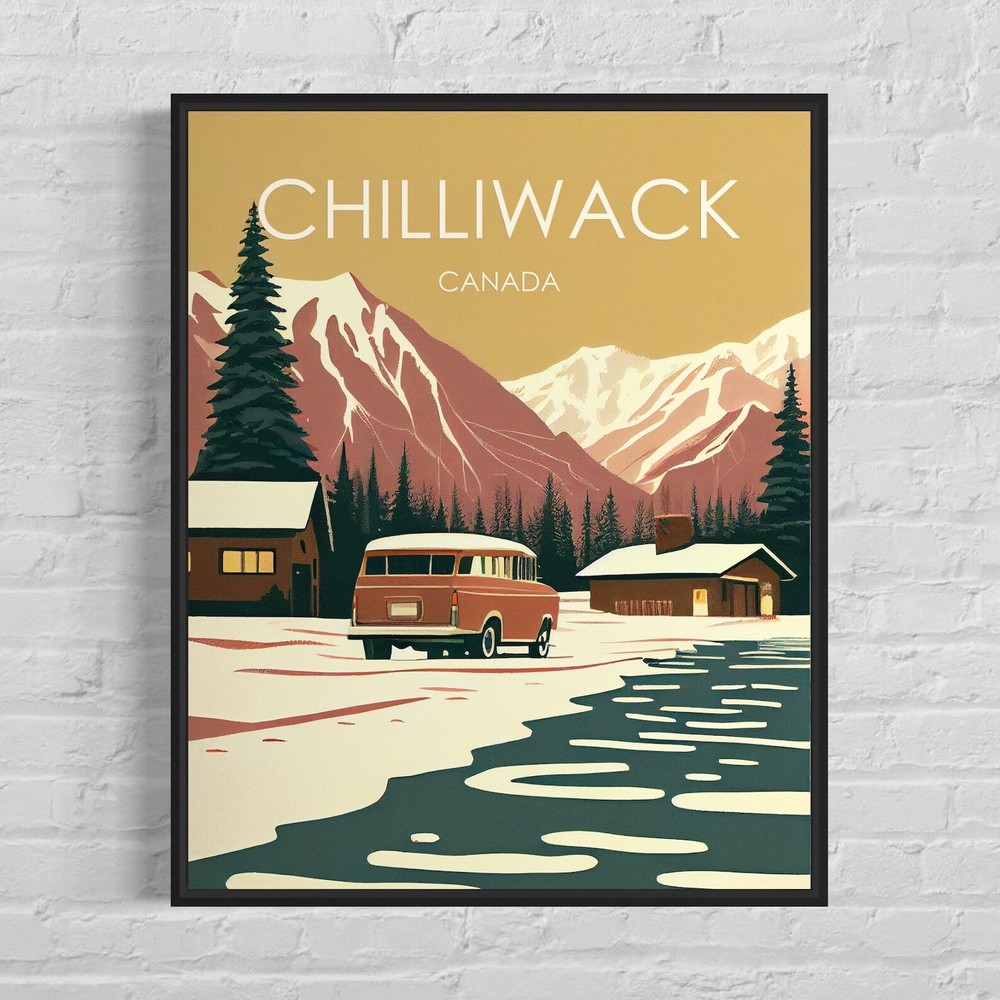 Chilliwack Canada Retro Art Print Chilliwack Wall Art Illustration Chilliwack