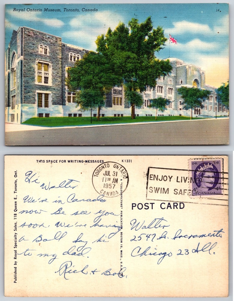 Royal Ontario Museum Toronto Canada Postcard