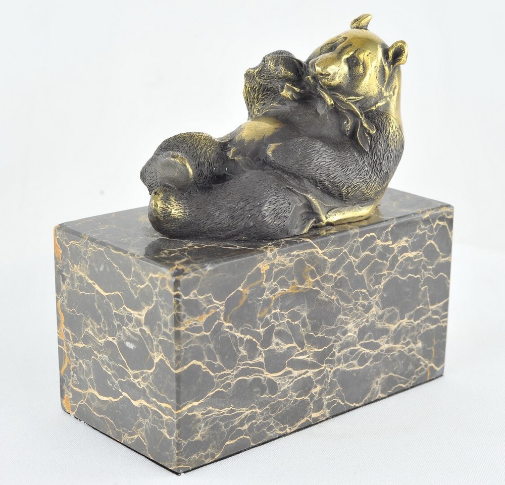 Art Deco Style Statue Sculpture Panda Wildlife Art Nouveau Style Bronze Signed