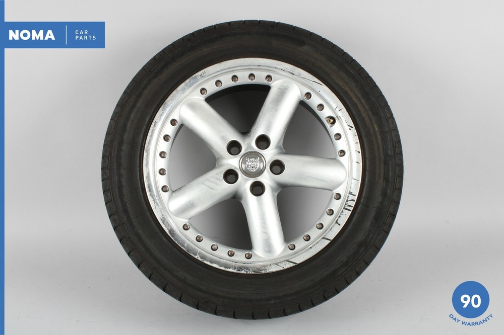 03-08 Jaguar S-Type X202 17x8 17 Inch 5 Spoke Rim Wheel w/ Tire Achilles OEM-image