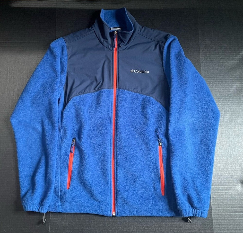 Columbia Steens Mountain II Fleece Jacket - Navy Blue & Orange Full Zip