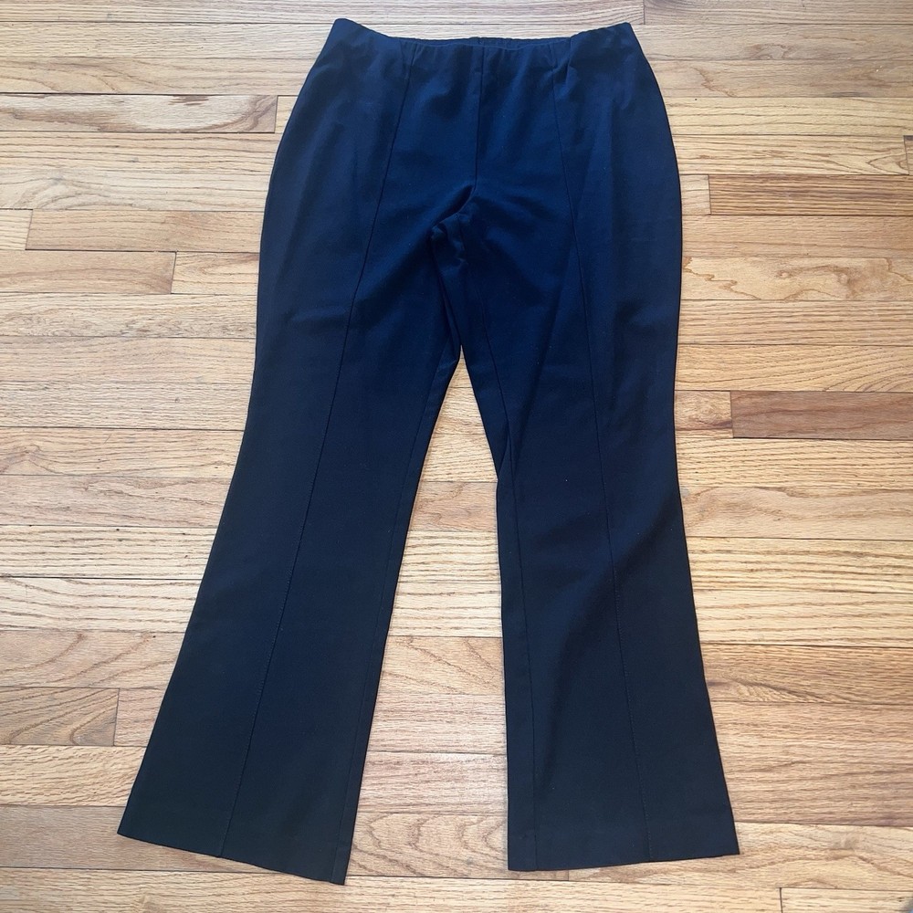 J. Jill Ponte Knit Barely Boot Cut Pants Womens Pull On Black Size Medium