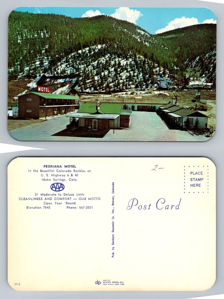 Idaho Springs, CO-Colorado, Peoriana Motel Mountain PC Vintage Postcard