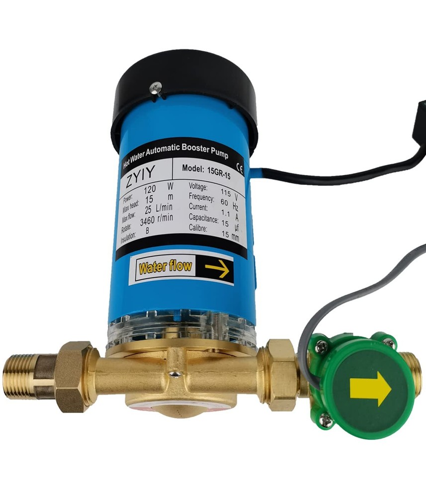 120W Water Pressure Pump 21.75PSI 50ft High Pressure Pump 115V Shower Pressur...