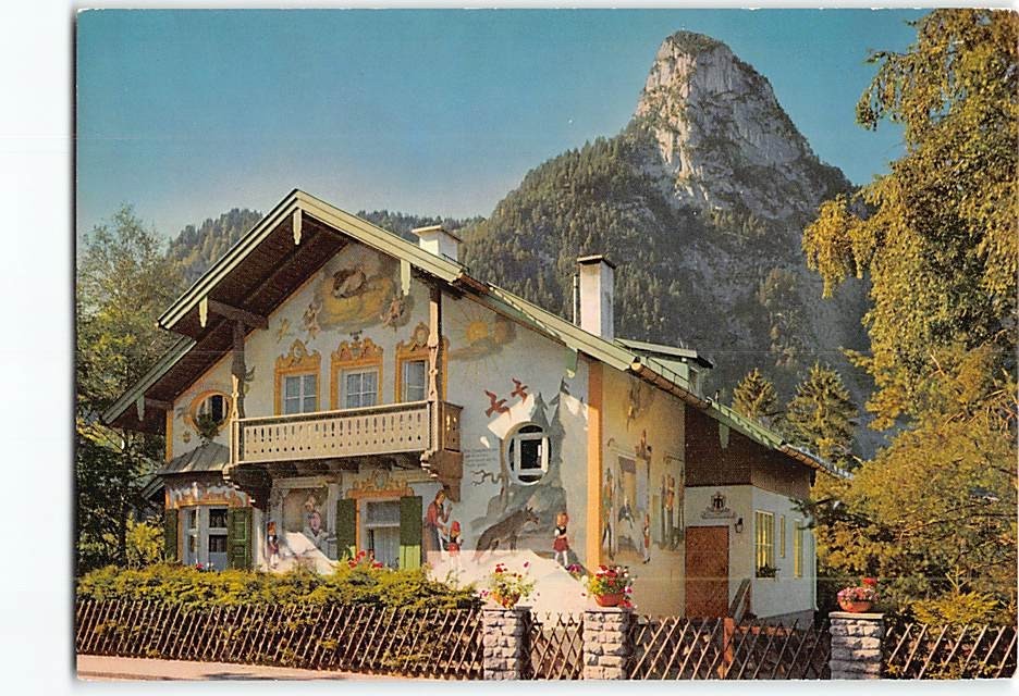 Postcard Rotkäppchen-Haus Oberammergau Germany