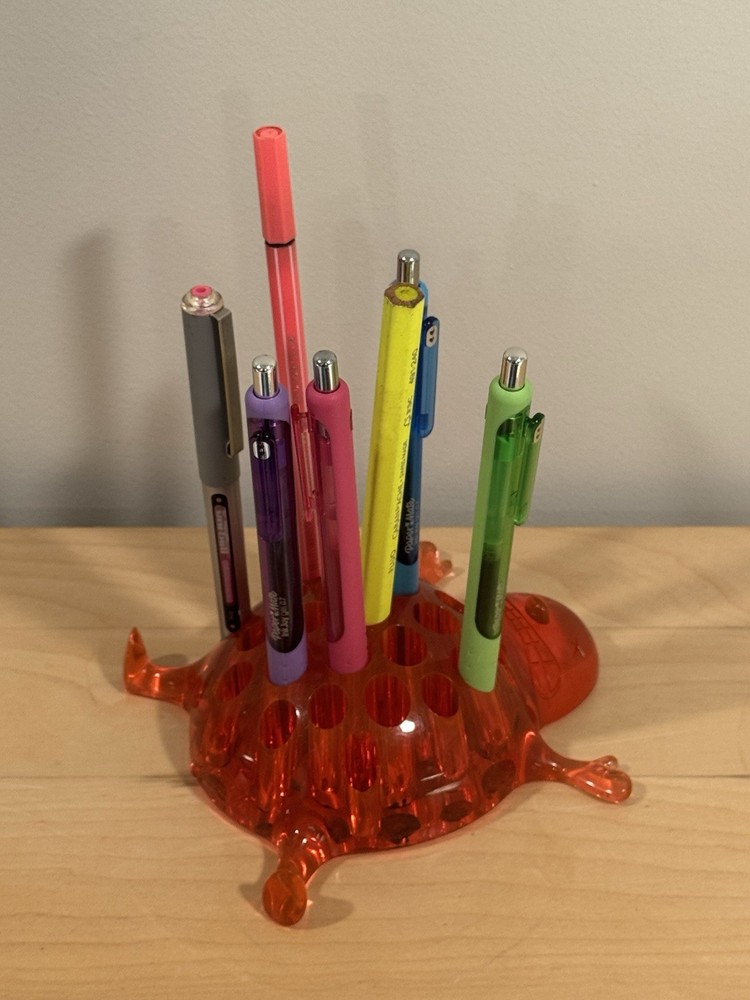 Pen Holder - Alessi Massimo Giacon - Orange Plastic