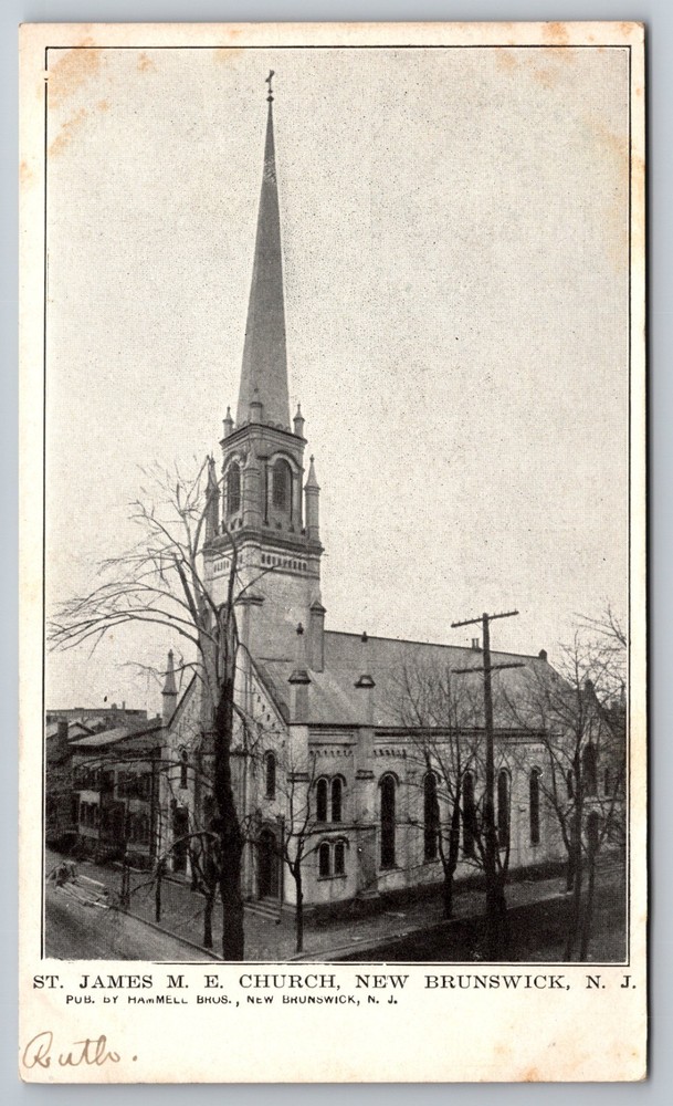 Saint James Methodist Episcopal Church New Brunswick New Jersey NJ Postcard