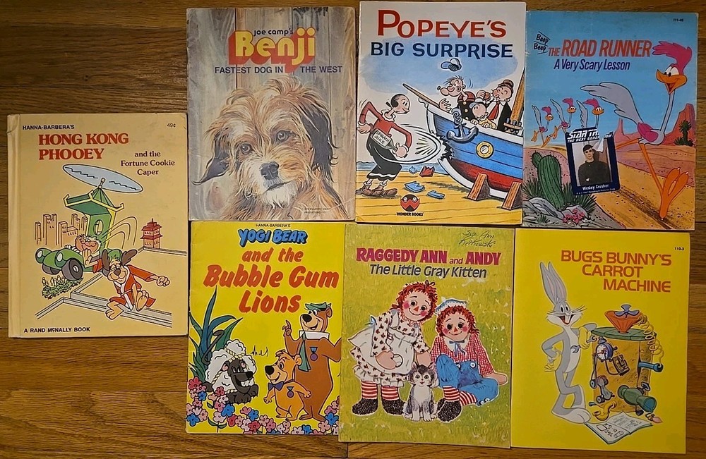 70s Cartoon TV/Movie Children's Book Lot - Yogi Bear, Popeye, Bugs Bunny, Hong