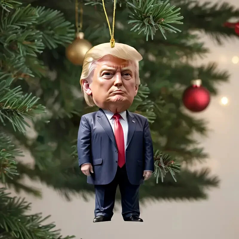 Patiotic Donald Trump 2024 Christmas ornament - Acrylic Tree Decor, Holiday Gift