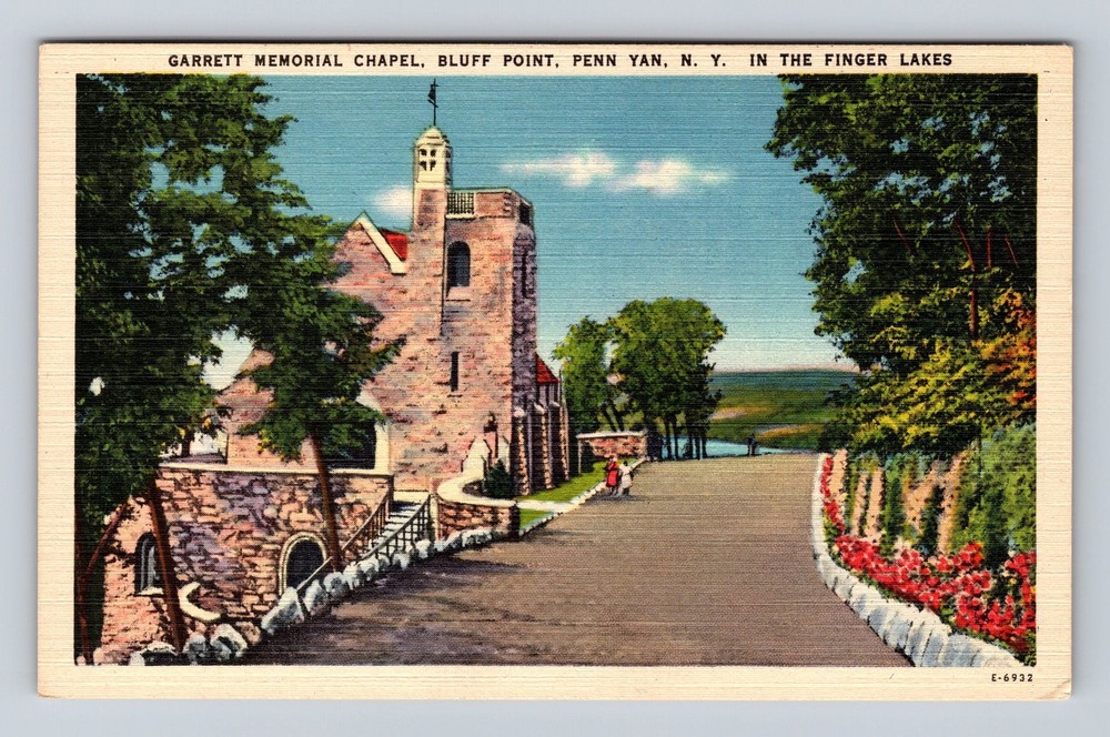 Penn Yan NY-New York Garrett Memorial Chapel Bluff Point Vintage Postcard