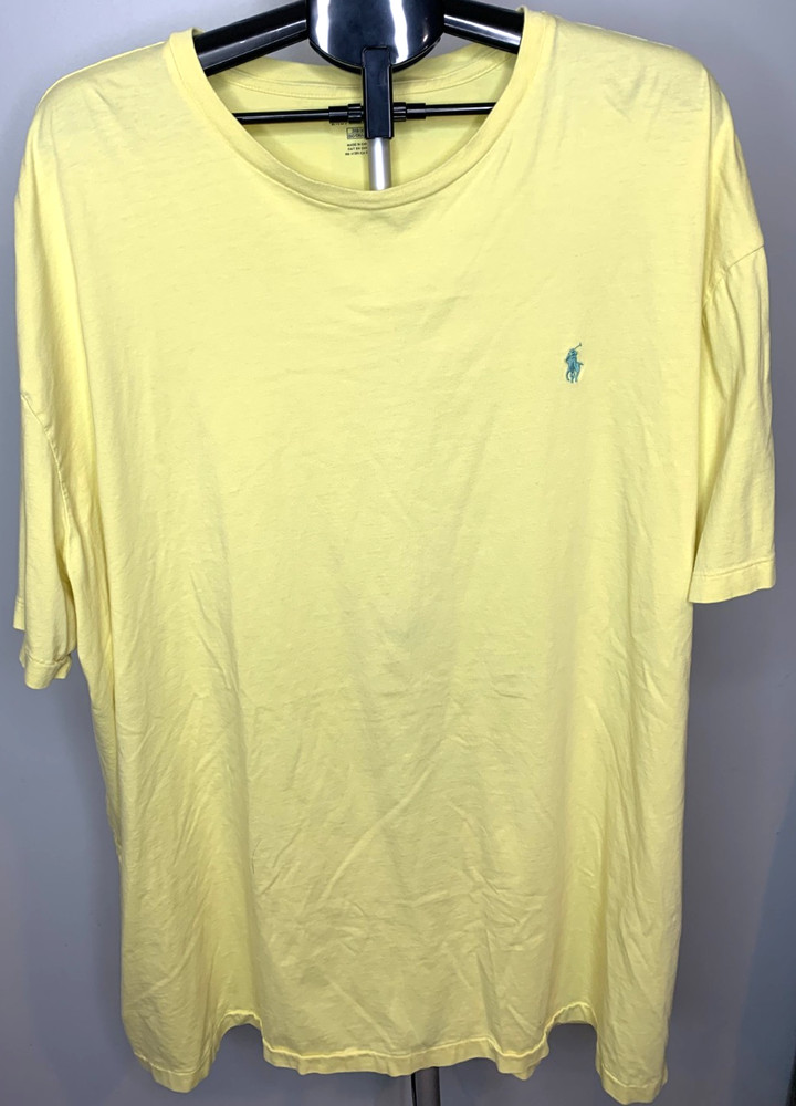 Polo Ralph Lauren Men's Light Yellow Crew-Neck T-Shirt Size 3XB