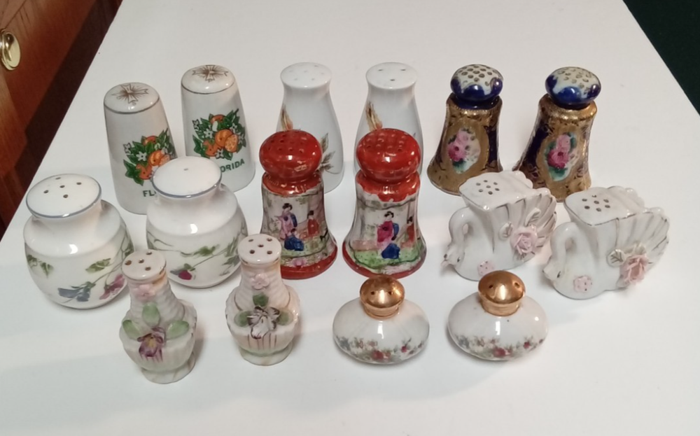 Vintage Salt and Pepper Shakers Floral Theme Some Made in Japan-Lot of 8 Pairs