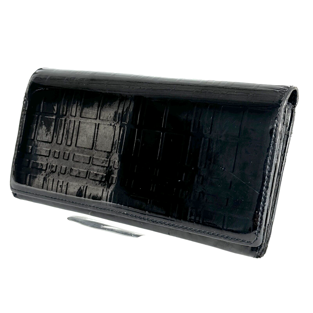 Burberry Enamel Bifold Long Wallet Purse