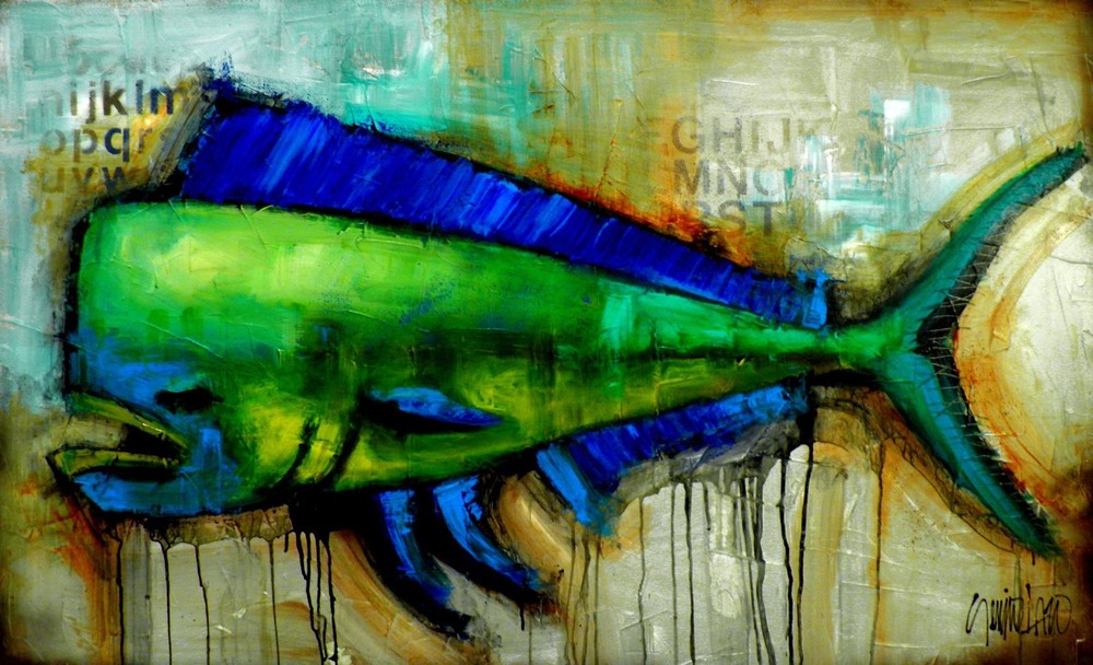 FISH PAINTING - MADE TO ORDER - ABSTRACT ART - contemporary ART by SLAZO