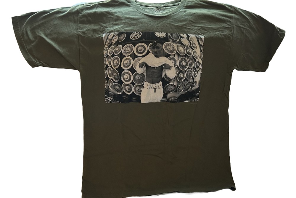 Forest GREEN TUPAC 2PAC SHAKUR THUG LIFE TEE T-SHIRT  Large 2PAC