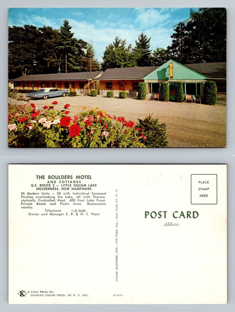 Holderness, NH-New Hampshire, Boulders Motel Little Squam Lake Vintage Postcard
