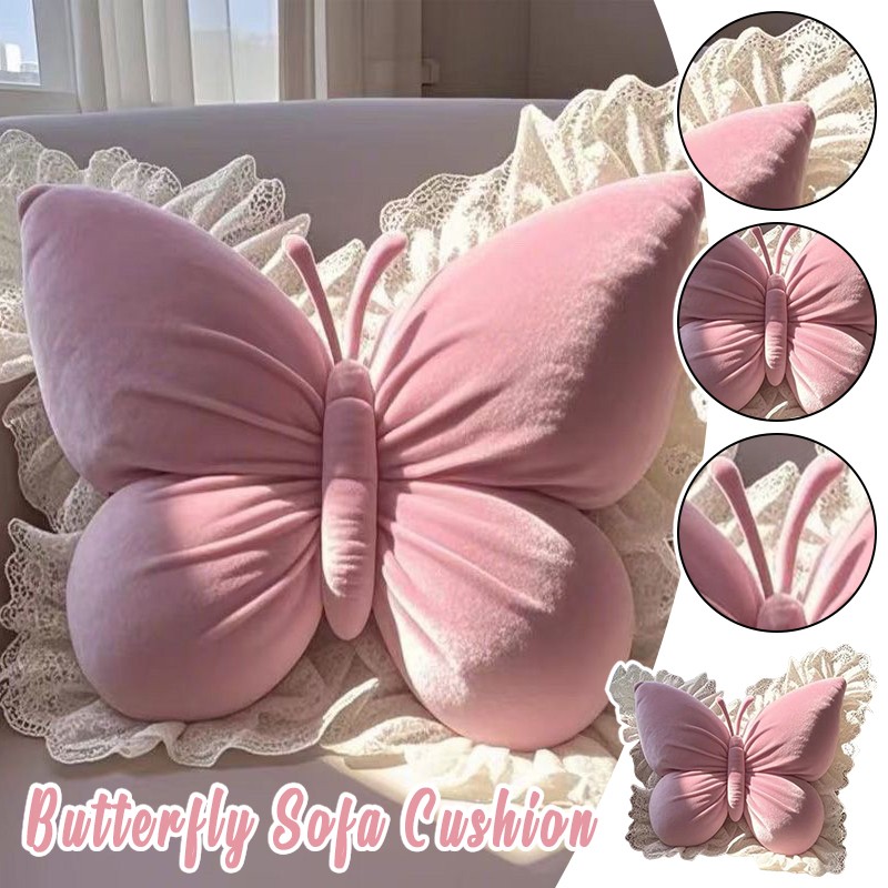 Princess Butterfly Bow Cushion for Office Living Room Bedroom Car Sofa Decor