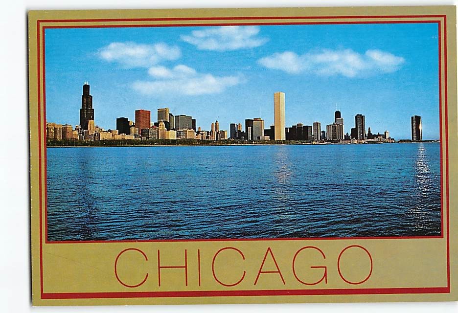 Postcard The Chicago Skyline from Lake Michigan Chicago Illinois USA