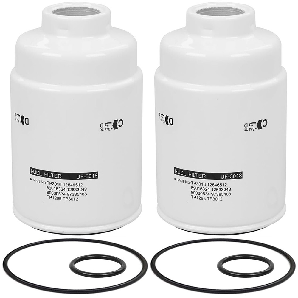 2PCS 6.6L Duramax Diesel Fuel Filter Compatible with 2001-2016 Chevy GMC Replaces TP3018