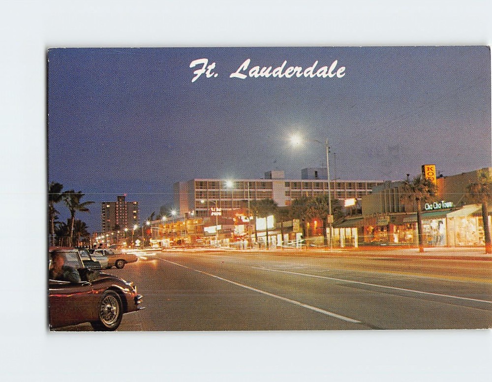 Postcard Las Olas and Atlantic Blvd. Fort Lauderdale Florida USA