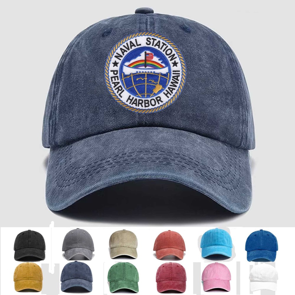 Custom Embroidered Hat Naval Station Pearl Harbor Hawaii, Veteran Cap, Gift Idea