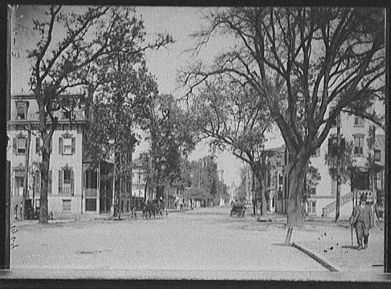 Bull Street,residential neighborhoods,homes,houses,Savannah,Georgia,GA,c1906